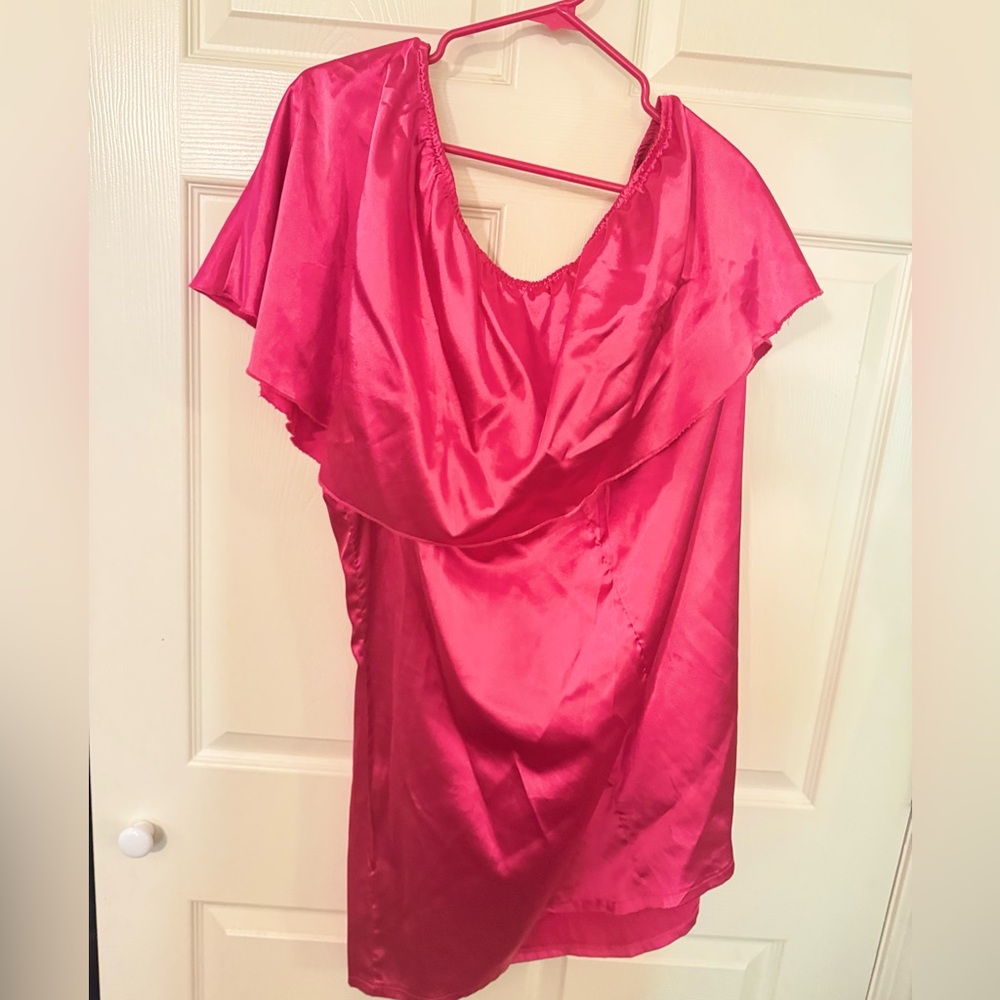 Bright Pink One Shoulder Dress